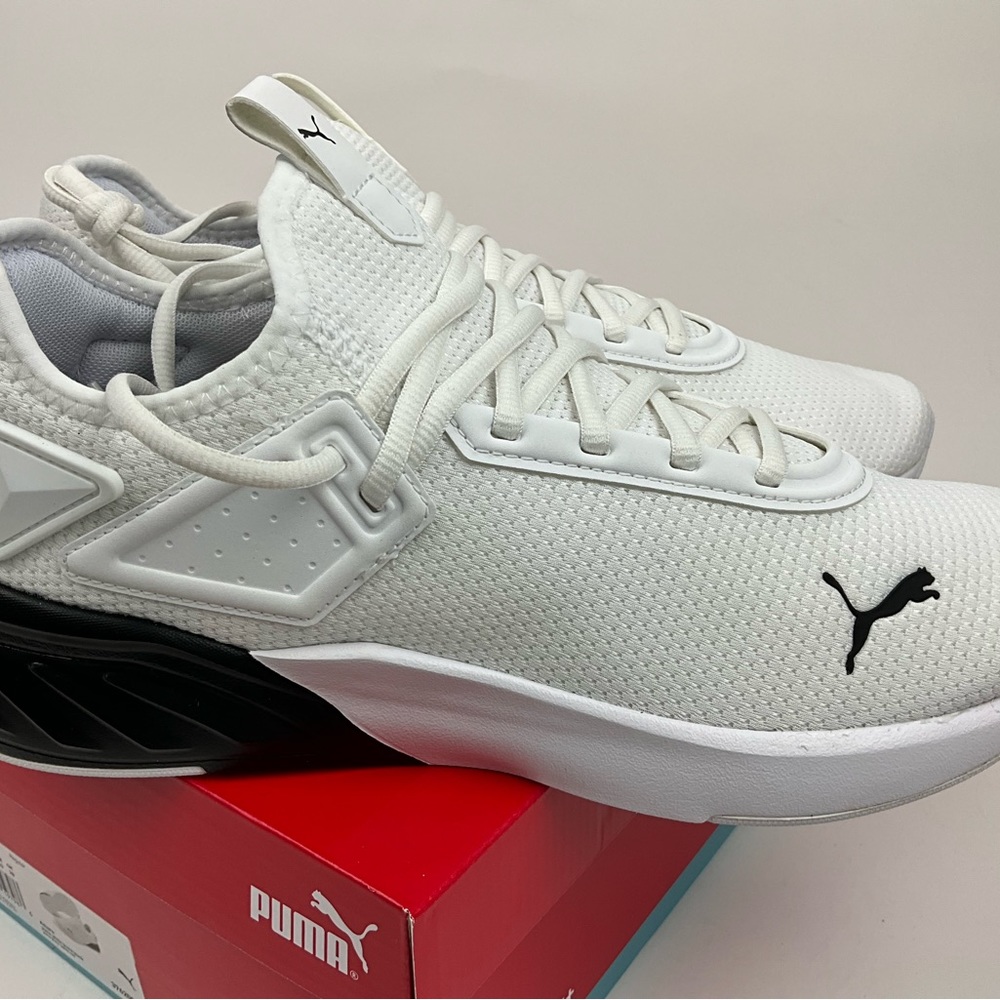 Puma White Mens White Black Softfoam Shoes Various Sizes - Picture 4 of 8